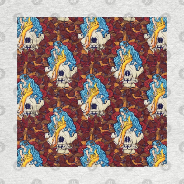 The Lamb and the Wolf Seamless Pattern by zarya_kiqo